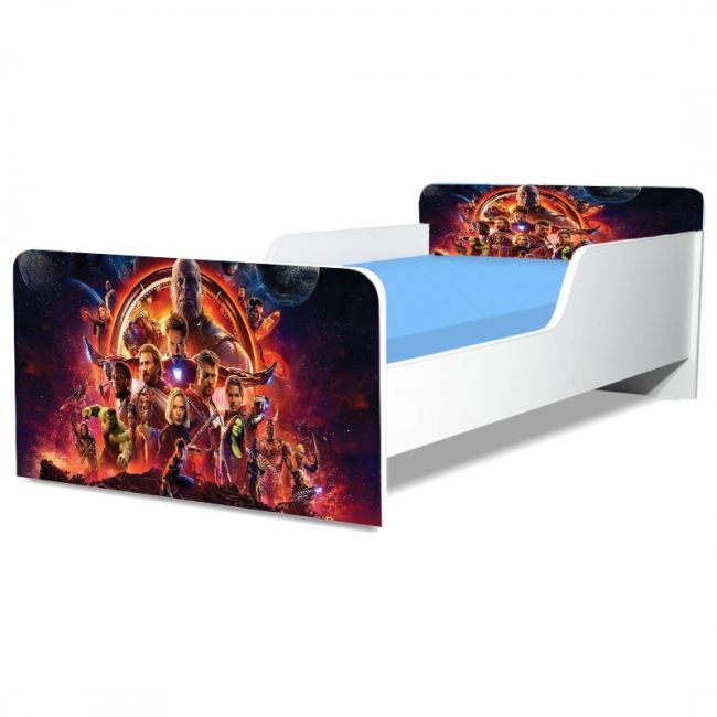 Pat Copii Avengers Model Creativ 2-12 ani Cu Saltea Inclusa 160x80 Cm  Ptv5011