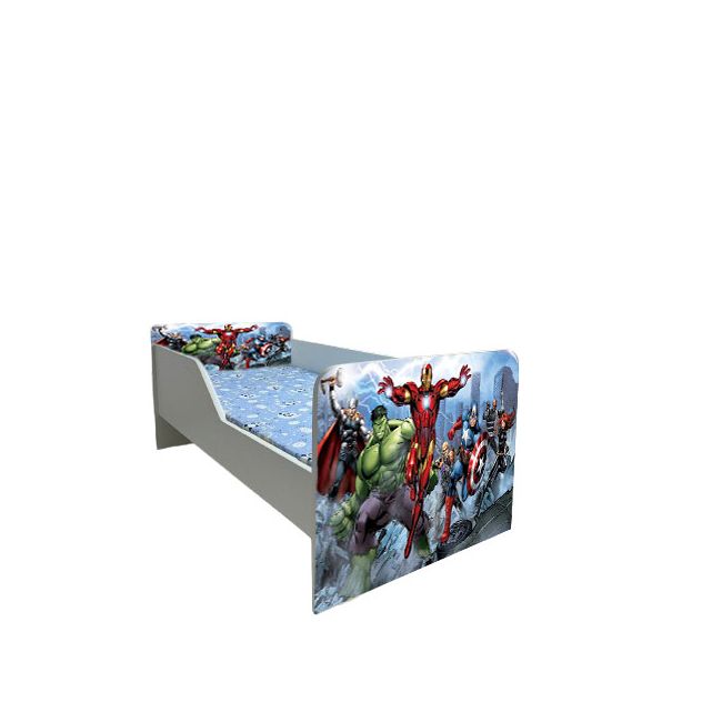 Pat Copii Avengers Model Sleepy 2-8 ani Cu Saltea SafeNest 140x70 Cm  Ptv5839