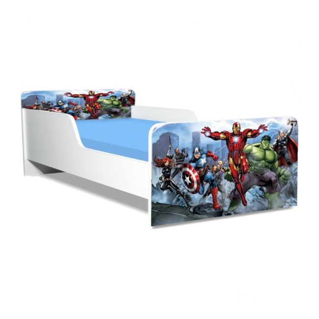 Pat Copii Avengers 2 Model Creativ 2-12 ani Cu Saltea Inclusa 160x80 Cm  Ptv5028