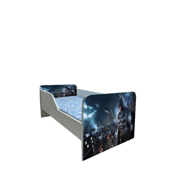 Pat Copii Batman Model Sleepy 2-8 ani Cu Saltea Inclusa 140x70 Cm  Ptv5886