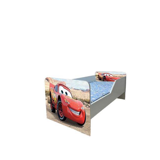 Pat Copii Cars 2 Model Sleepy 2-8 ani Cu Saltea SafeNest 140x70 Cm Ptv5935