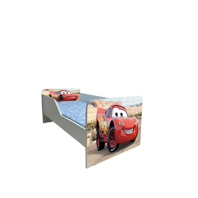 Pat Copii Cars 2 Model Sleepy 2-12 ani Cu Saltea Inclusa 160x80 Cm  Ptv5940
