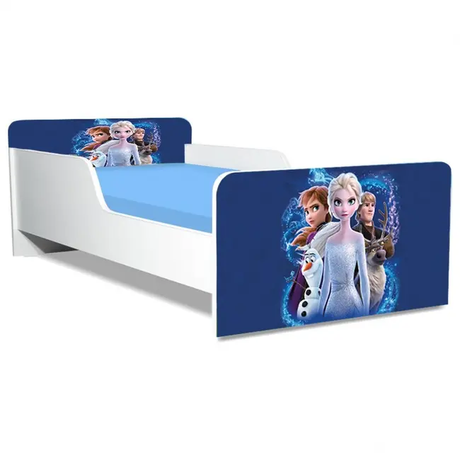Pat Copii Frozen Model Creativ 2-8 ani Cu Saltea SafeNest 140x70 Cm  Ptv5070