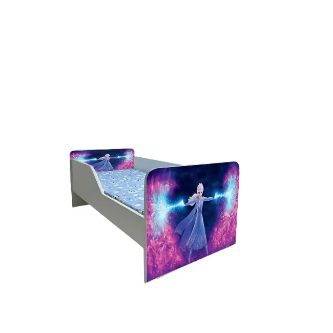 Patut Pentru Fete 2-8 Ani Frozen, Model Sleepy, Cu Saltea SafeNest de 140x70 Cm Inclusa Ptv5691
