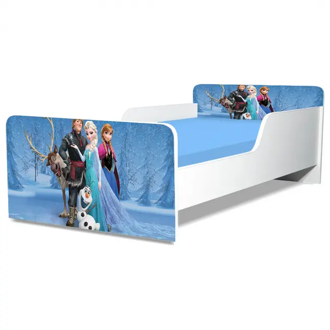 Patut Pentru Fetite 2-8 Ani Frozen 1, Model Creativ, Cu Saltea SafeNest 140x70 Cm Inclusa Ptv5167