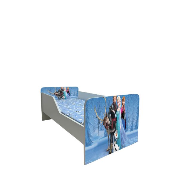 Patut Pentru Fetite 2-6 Ani Frozen 1, Model Sleepy, Cu Saltea SafeNest de 130x60 Cm Inclusa Ptv5953