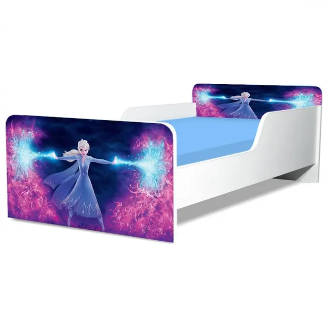 Pat Pentru Fete 2-16 Ani Frozen 2, Model Creativ, Cu Saltea SafeNest de 180x80 Cm Inclusa Ptv5094