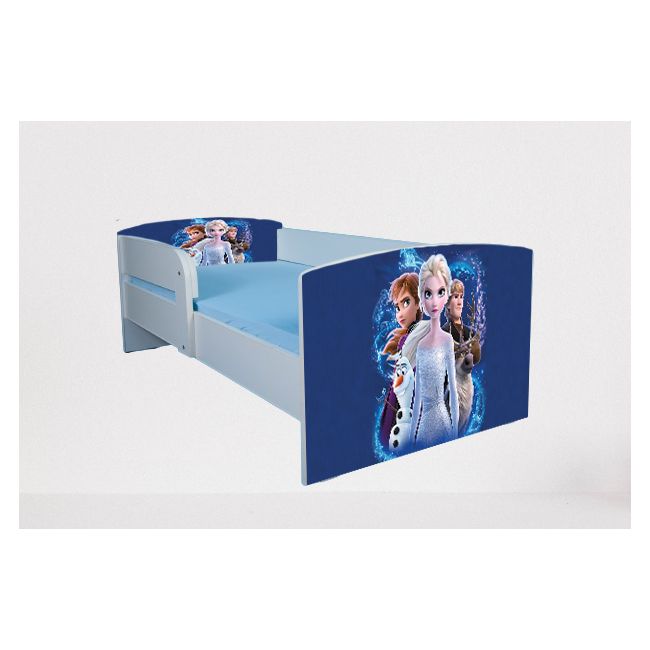 Patut Pentru Fetite 2-6 Ani Frozen 2, Cu Protectie Si Saltea SafeNest de 130x60 Cm Ptv4647
