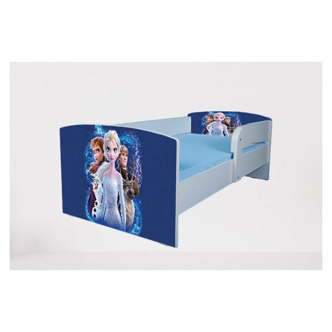 Patut Pentru Fetite 2-6 Ani Frozen 2, Cu Protectie Si Saltea SafeNest de 130x60 Cm Ptv4647