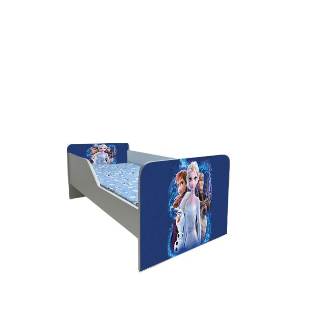 Pat Pentru Fetite 2-8 Ani Frozen 2, Model Sleepy, Cu Satea De 140x70 Cm Ptv5985