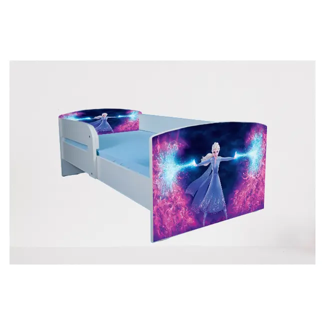 Patut Pentru Fetite 2-6 Ani Frozen 3, Cu Protectie Si Saltea SafeNest 130x60 Cm Inclusa Ptv4661