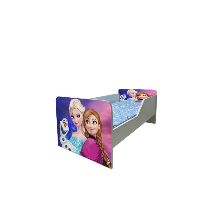 Patut Pentru Fete 2-8 Ani Frozen 3, Model Sleepy Cu Saltea De 140x70 Cm Ptv6008