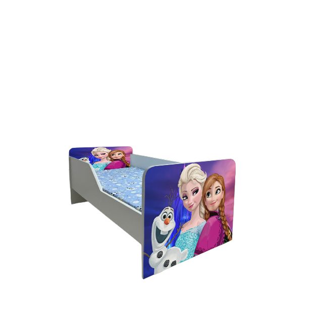 Pat Pentru Fete 2-16 Ani Frozen 3, Model Sleepy, Cu Saltea De 180x80 Cm Ptv6018