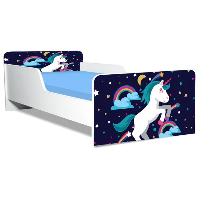 Pat Copii Little Poney Model Creativ 2-6 ani Cu Saltea SafeNest 130x60 Cm  Ptv5209