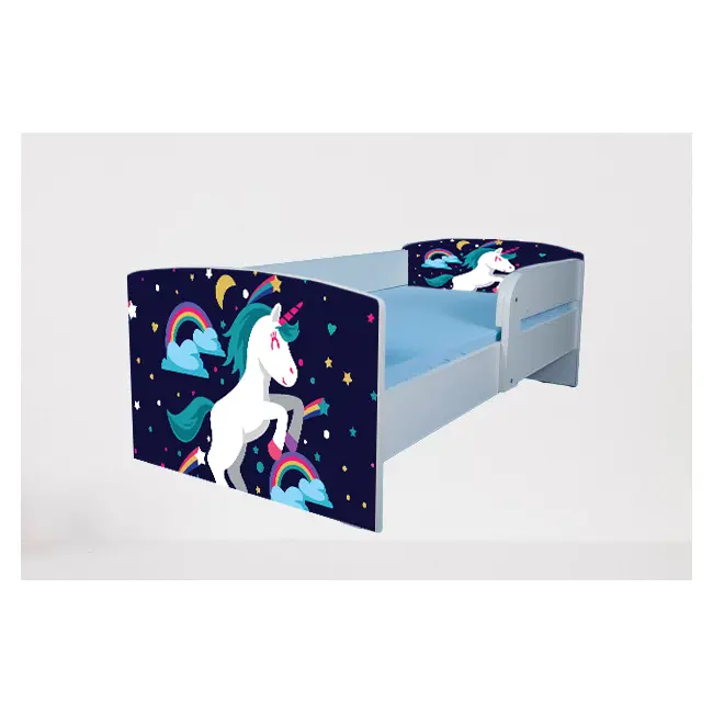 Pat fete 2-12 ani Little Poney, Cu Protectie si saltea inclusa de 160x80 Cm Ptv4735