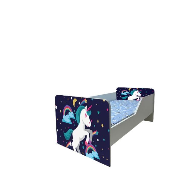 Pat fete Little Poney Model Sleepy 2-8 ani Cu Saltea SafeNest 140x70 Cm  Ptv6031