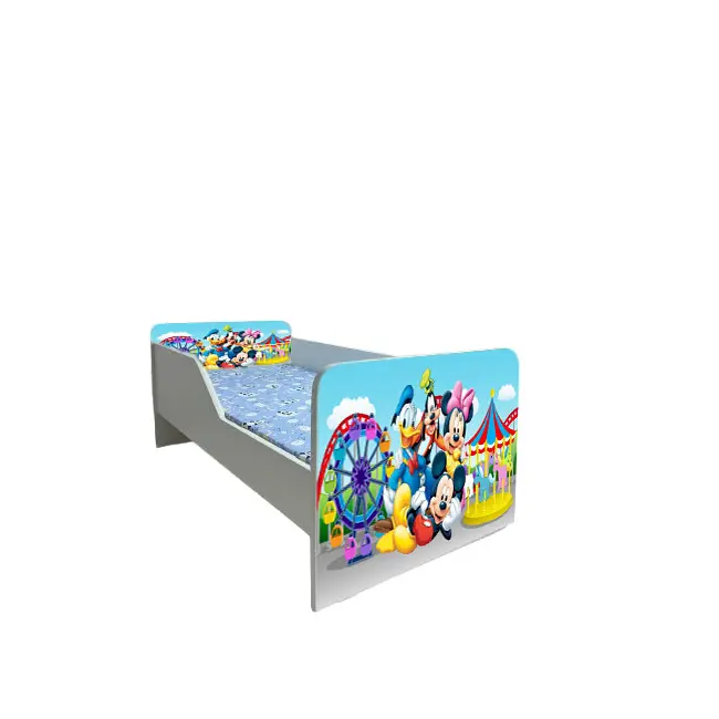 Pat Copii Mickey Si Prietenii 2 Model Sleepy 2-12 ani Cu Saltea SafeNest 160x80 Cm  Ptv6108