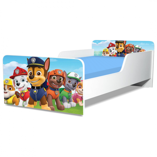 Pat Copii Paw Patrol Model Creativ 2-12 ani Cu Saltea Inclusa 160x80 Cm  Ptv5332