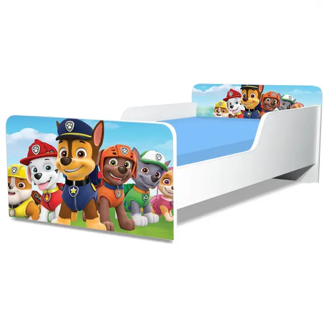 Pat Copii Paw Patrol Model Creativ 2-12 ani Cu Saltea SafeNest 160x80 Cm  Ptv5332