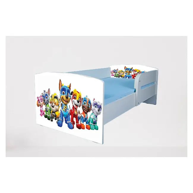 Pat Pentru Baieti 2-16 Ani Paw Patrol 3, Cu Protectie Si Saltea SafeNest de 180x80 Cm Ptv4630