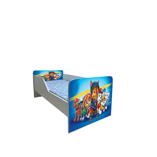 Pat Copii Paw Patrol Blue Model Sleepy 2-8 ani Cu Saltea SafeNest 140x70 Cm  Ptv5654