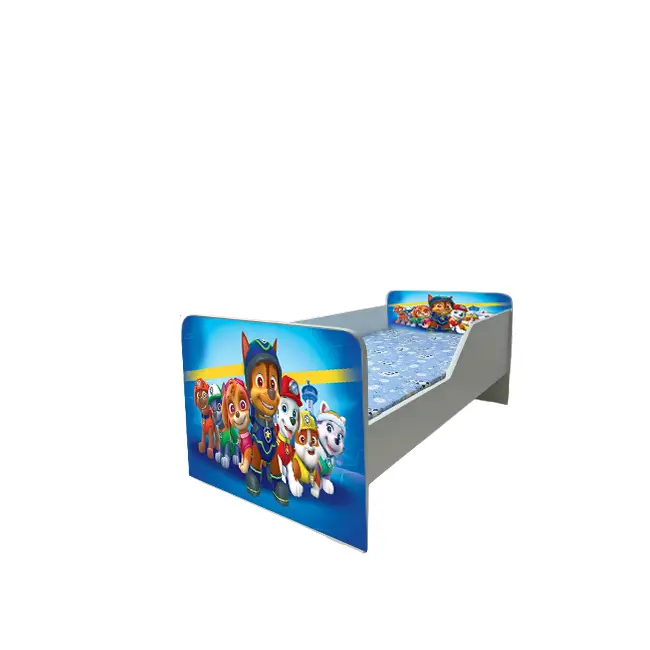 Pat Copii Paw Patrol Blue Model Sleepy 2-8 ani Cu Saltea SafeNest 140x70 Cm  Ptv5654