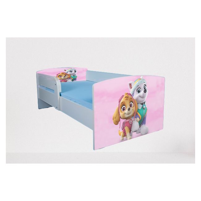 Patut Pentru Fete 2-8 Ani Paw Patrol Pink, Cu Protectie Si Saltea De 140x70 Cm Inclusa Ptv4717
