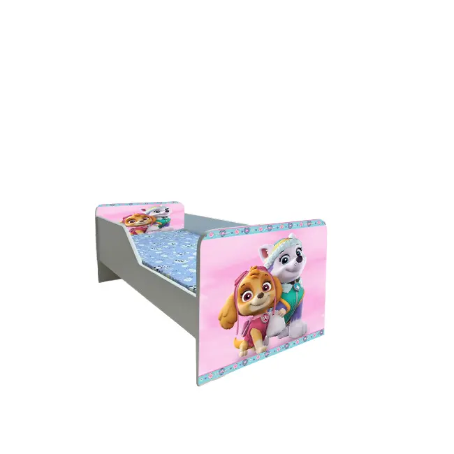 Pat Copii Paw Patrol Pink Model Sleepy 2-8 ani Cu Saltea SafeNest 140x70 Cm Ptv6152