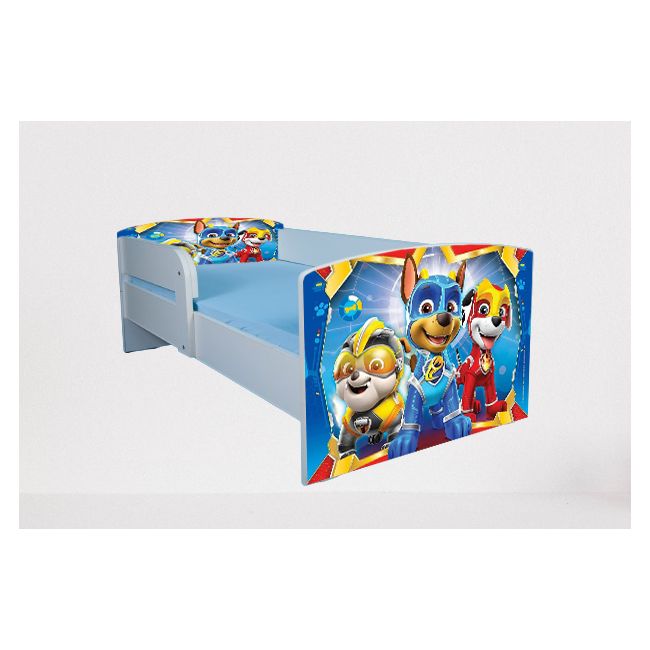 Pat Pentru Copii 2-8 Ani Paw Patrol Space, Cu Protectie Si Saltea SafeNest de 140x70 Cm Inclusa Ptv4690
