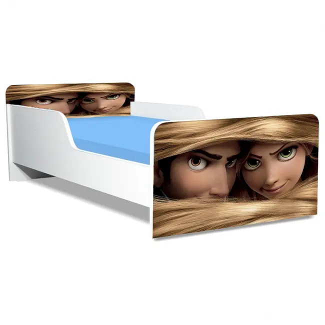 Pat Copii Rapunzel Model Creativ 2-6 ani Cu Saltea SafeNest 130x60 Cm  Ptv5386