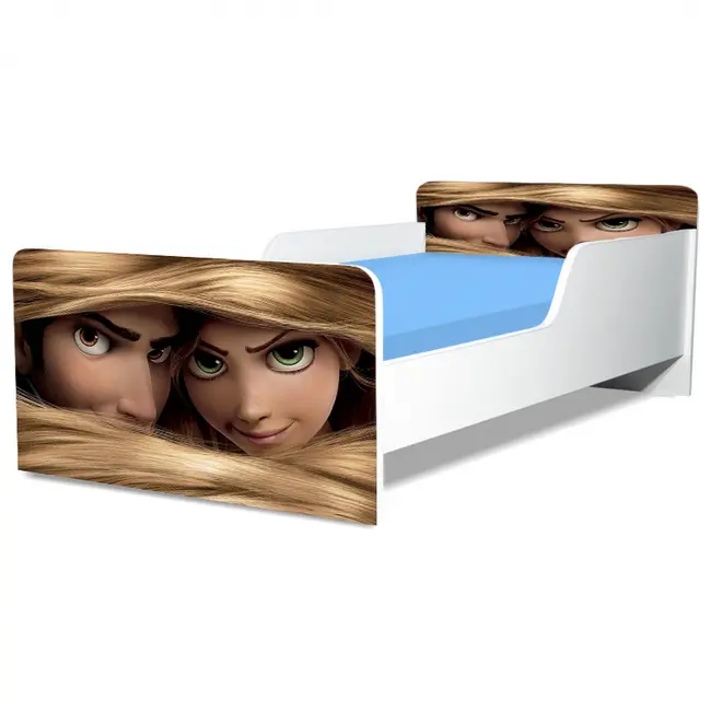 Pat Copii Rapunzel Model Creativ 2-16 ani Cu Saltea SafeNest 180x80 Cm  Ptv5399