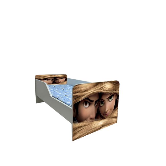 Pat Copii Rapunzel Model Sleepy 2-8 ani Cu Saltea SafeNest 140x70 Cm  Ptv6220