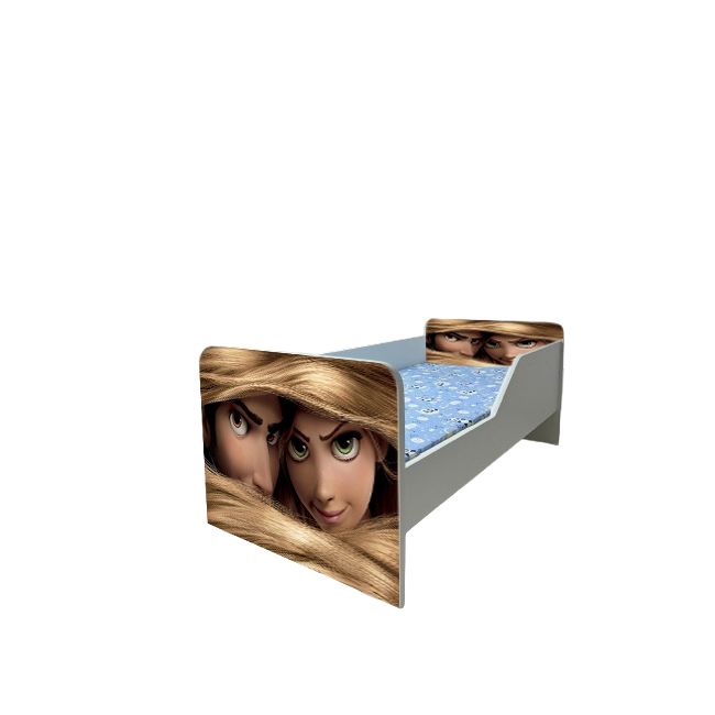 Pat Copii Rapunzel Model Sleepy 2-8 ani Cu Saltea Inclusa 140x70 Cm  Ptv6220