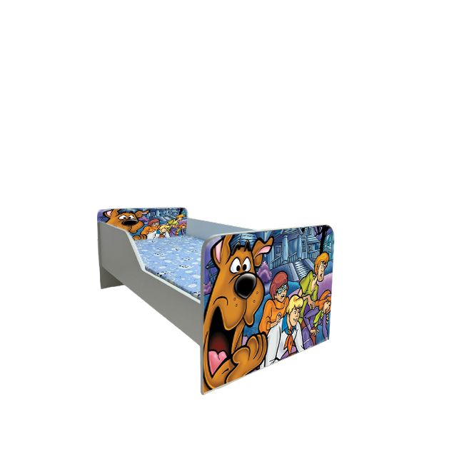 Pat Copii Scooby Doo Model Sleepy 2-12 ani Cu Saltea SafeNest 160x80 Cm  Ptv6248