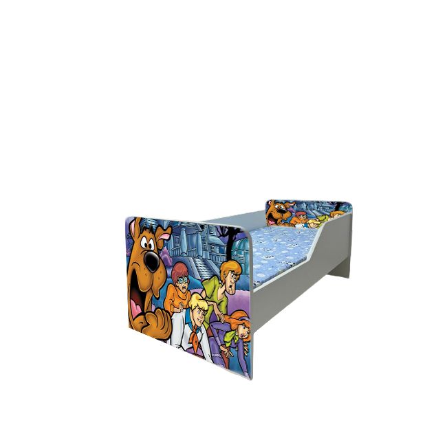 Pat Copii Scooby Doo Model Sleepy 2-12 ani Cu Saltea SafeNest 160x80 Cm  Ptv6248