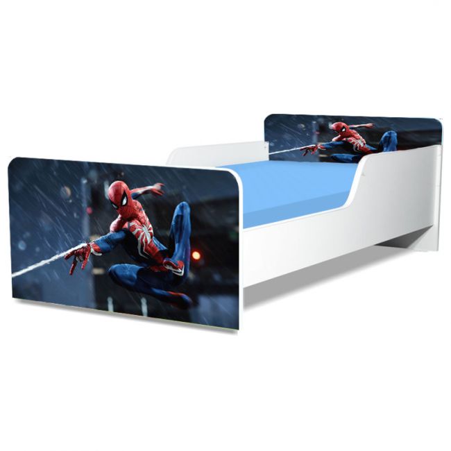 Pat Copii Spiderman Model Creativ 2-8 ani Cu Saltea Inclusa 140x70 Cm  Ptv5472