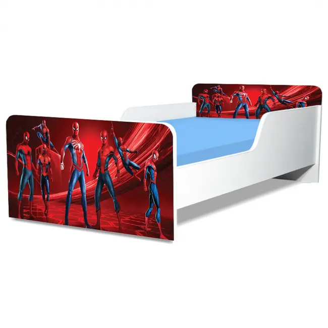 Pat Copii Spiderman 2 Model Creativ 2-6 ani Cu Saltea SafeNest 130x60 Cm Ptv5481