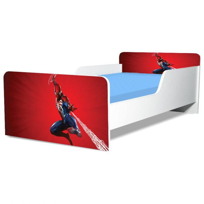 Pat Copii Spiderman 3 Model Creativ 2-12 ani Cu Saltea SafeNest 160x80 Cm  Ptv5506