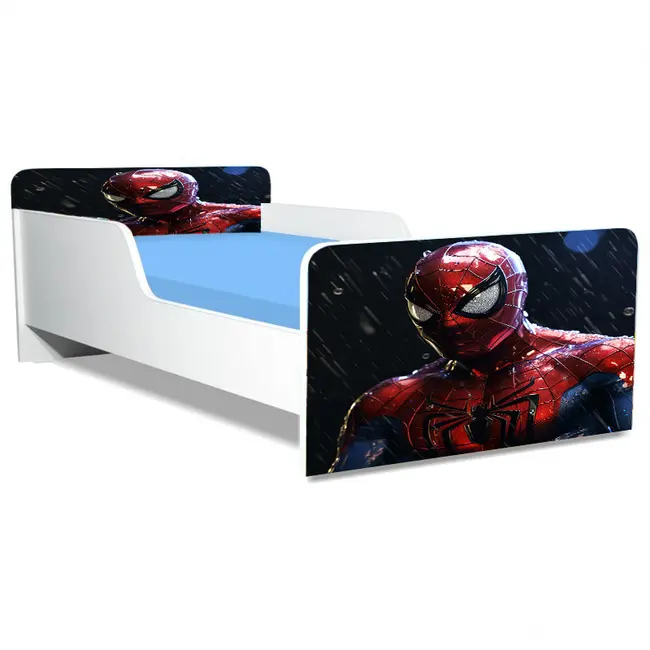 Pat Copii Spiderman 4 Model Creativ 2-8 ani Cu Saltea SafeNest 140x70 Cm  Ptv5520