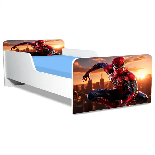 Pat Copii Spiderman 6 Model Creativ 2-12 ani Cu Saltea SafeNest 160x80 Cm  Ptv5552