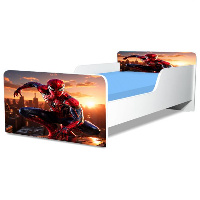 Pat Copii Spiderman 6 Model Creativ 2-12 ani Cu Saltea Inclusa 160x80 Cm  Ptv5552
