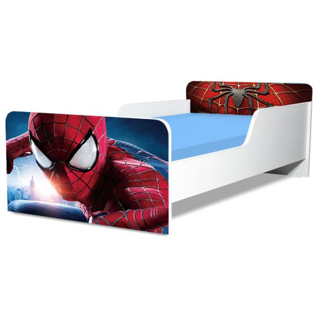 Pat Copii Spiderman 7 Model Creativ 2-8 ani Cu Saltea SafeNest 140x70 Cm  Ptv5563