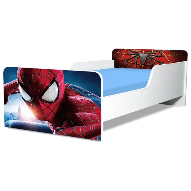 Pat Copii Spiderman 7 Model Creativ 2-12 ani Cu Saltea SafeNest 160x80 Cm  Ptv5566