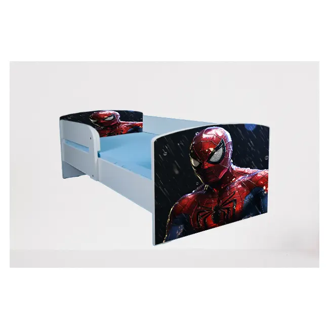 Patut pentru baieti 2-8 ani Spiderman 7, Cu Protectie si saltea de 140x70 Cm Ptv4820