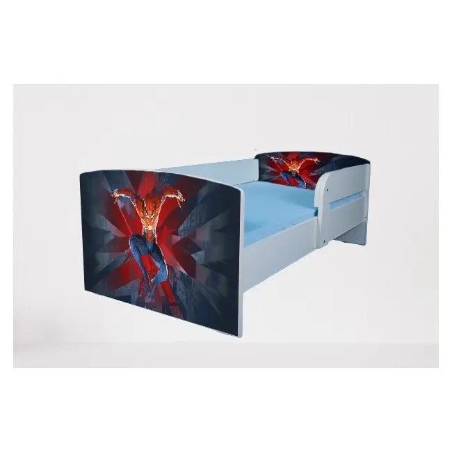 Patut pentru baieti 2-6 ani Spiderman 8, Cu Protectie si saltea inclusa de 130x60 Cm Ptv4829