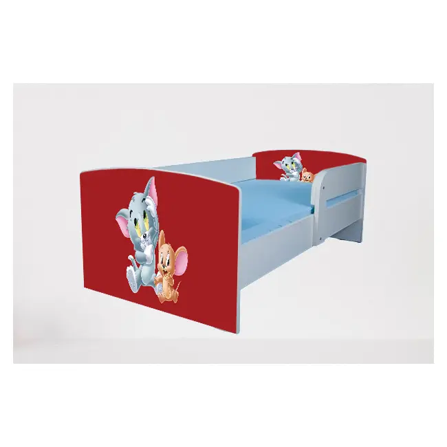 Pat pentru copii 2-8 ani Tom&jerry, Cu Protectie si saltea inclusa de 140x70 Cm Ptv4892