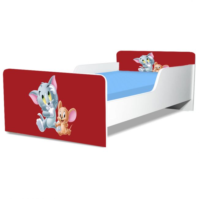 Pat Copii Tom&Jerry 3 Model Creativ 2-16 ani Cu Saltea SafeNest 180x80 Cm  Ptv5613