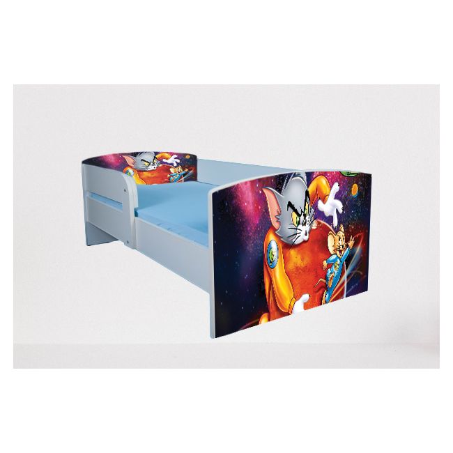 Pat copii 2-12 ani Tom&jerry 3, Cu Protectie si saltea inclusa de 160x80 Cm Ptv4881