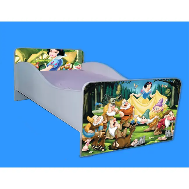 Patut fete 2-8 ani Alba Ca Zapada, model cu saltea de 140x70 Cm inclusa Ptv4118