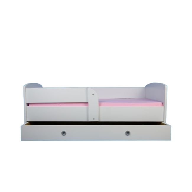 Pat Pentru Fete Cu Ariel, Cu Protectie, Salteaua Inclusa 140x70 Cm Ptv3709
